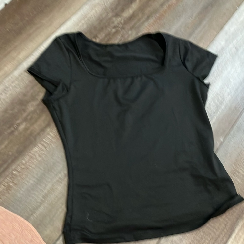 SHEIN Black Fitted Cap Sleeve T-Shirt